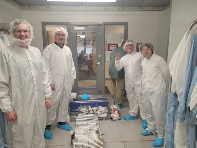 Azimi and some of the students visit UofA nanofabrication cleanroom to model and implement XR-based digital twin for immersive training.