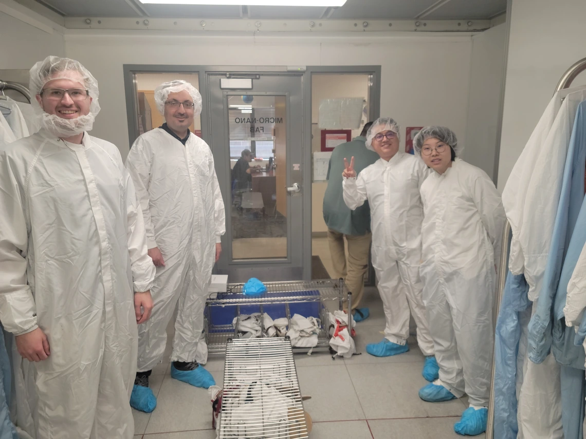 Azimi and some of the students visit UofA nanofabrication cleanroom to model and implement XR-based digital twin for immersive training.